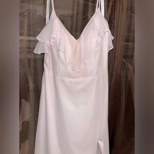 Azazie Natalia Blushing Pink A-Line Chiffon Dress